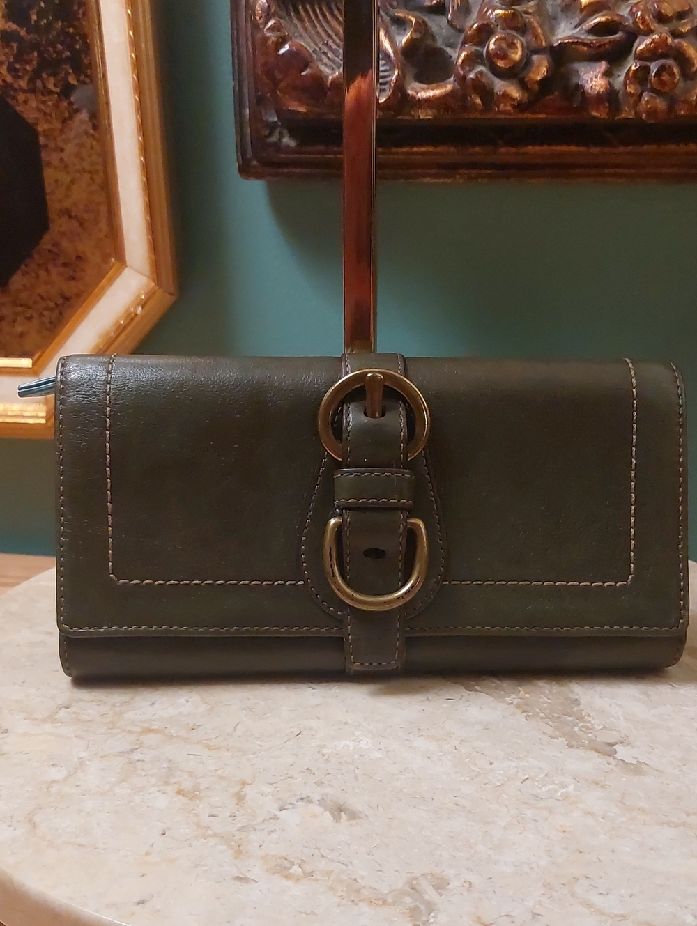 Coach 2007 65 Anniversary Legacy Stripe Print Fold Over Wallet Italian VACHETTA - Picture 4 of 13